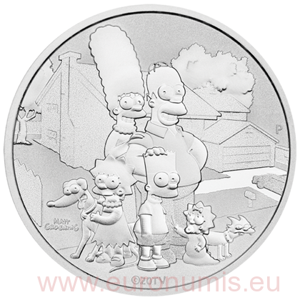 Dollar 2021 Tuvalu BU 1 Oz Ag The Simpson Family