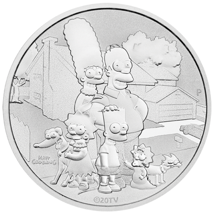 Dollar 2021 Tuvalu BU 1 Oz Ag The Simpson Family