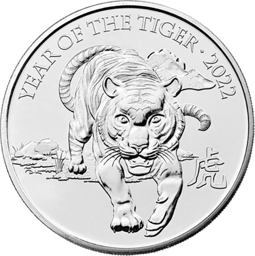 5 Pounds 2022 Anglicko BU karta Lunar: Year of the Tiger