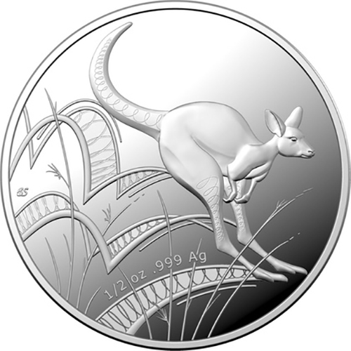Dollar 2022 Austrália RAM PROOF 1/2 Oz Ag Kangaroo Bounding