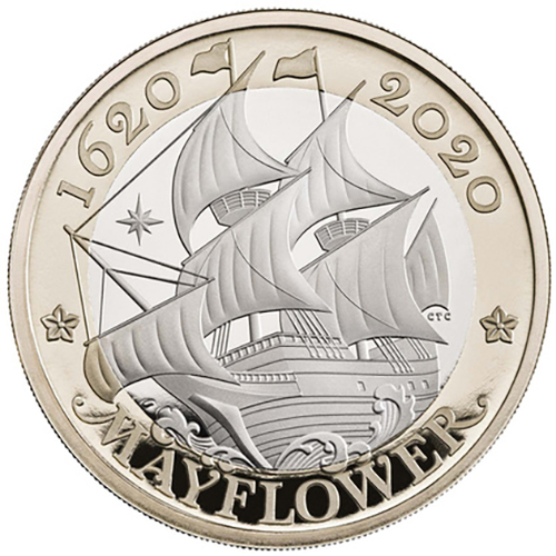 2 Pounds 2020 Anglicko BU karta Mayflower