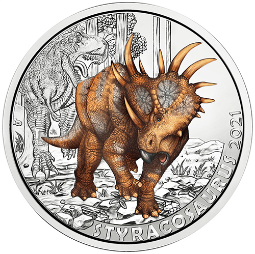 3 euro 2021 Rakúsko UNC Styracosaurus