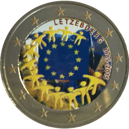 2 euro 2015 Luxembursko cc.UNC farbená Európska vlajka