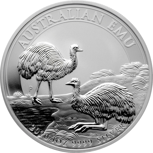 Dollar 2020 Austrália BU 1 Oz Ag Australian Emu