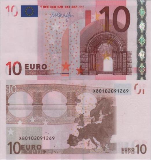 10 euro 2002 EU Mario Draghi X/E007H4