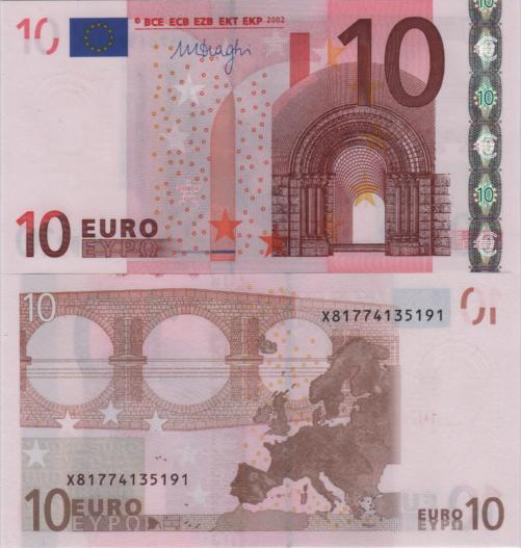 10 euro 2002 EU Mario Draghi X/E008I5