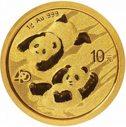 10 Yuan 2022 Čína BU 1g Au Panda