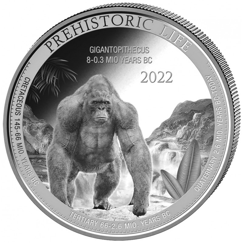20 Francs 2022 Kongo BU 1 Oz Ag Gigantopithecus 