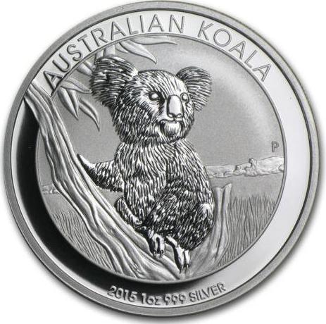 Dollar 2015 Austrália BU 1 Oz Ag Australian Koala