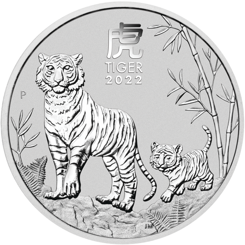 Dollar 2022 Austrália BU 1 Oz Ag Lunar III. Tiger (X:4:4)