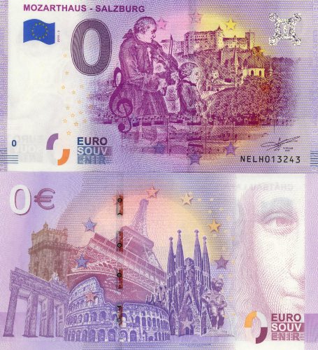 0 euro Souvenir 2019/3 Rakúsko UNC Mozarthaus - Salzburg