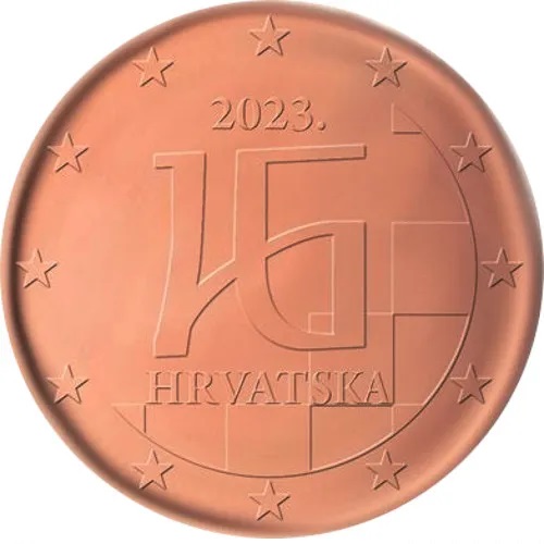 2 cent 2023 Chorvátsko ob.UNC