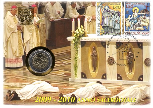2 euro 2010 Vatikán BU numisbriefe Rok kňazov 