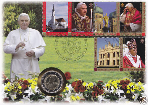 2 euro 2007 Vatikan BU numisbriefe 80. narodeniny pápeža Benedikta XVI.