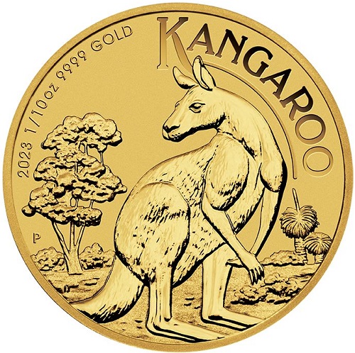 15 Dollars 2023 Austrália BU 1/10 Oz Au Australian Kangaroo