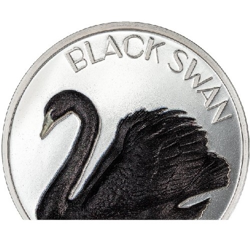 10 Dollars 2023 Cook Islands PROOF Black Ultra High Relief 2 Oz Ag Black Swan