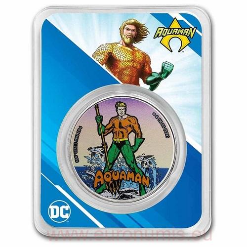 5 Dollars 2023 Samoa BU karta farbená 1 Oz Ag DC Comics Aquaman (V:7:2)