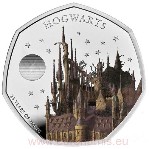 50 Pence 2023 Anglicko PROOF farbená 8g Ag Hogwarts School (Y:6:2)