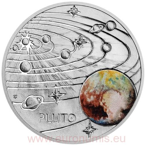 Dollar 2022 Niue PROOF farbená 1 Oz Ag Pluto