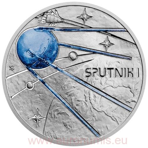 Dollar 2022 Niue PROOF farbená 1 Oz Ag Sputnik I