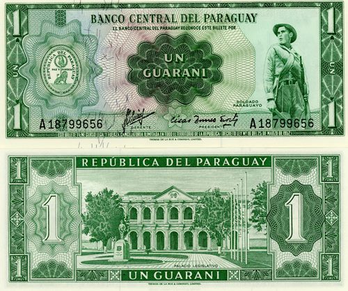 1 Guarani 1952-63 Paraguay UNC séria A
