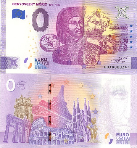 0 euro suvenír 2021/1 Maďarsko UNC Benyovszky Móric (ND)