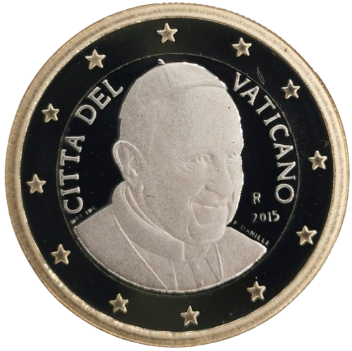 1 euro 2015 Vatikán ob.PROOF, pápež František