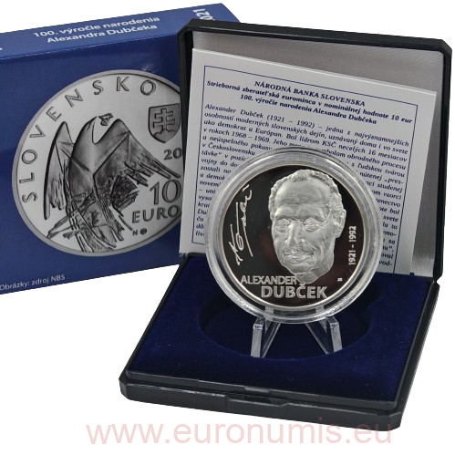 10 euro 2021 Slovensko PROOF, Alexander Dubček