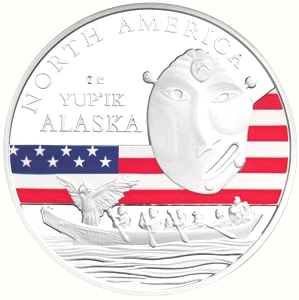 20 Francs CFA 2015 Congo PROOF 1 Oz Ag, motív Aljaška 