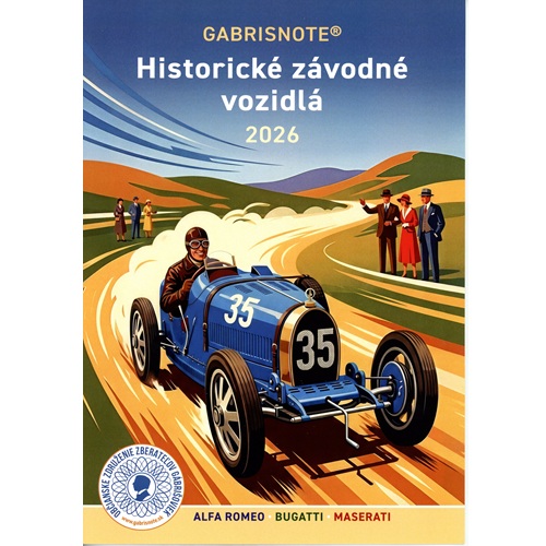 Folder historické závodné vozidlá 2026 UNC F1 Alfa Romeo, Bugatti Tipo 35, Maserati 4CL anulát