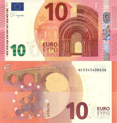 10 euro 2014 EU UNC, Christine Lagarde NC/N018H5 (Rakúsko)