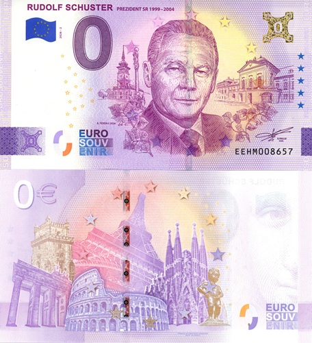 0 euro suvenír 2026/2 Slovensko UNC, Rudolf Schuster (zlatý hologram)