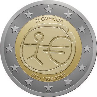 2 euro 2009 Slovinsko cc.UNC Hospodárska a menová únia