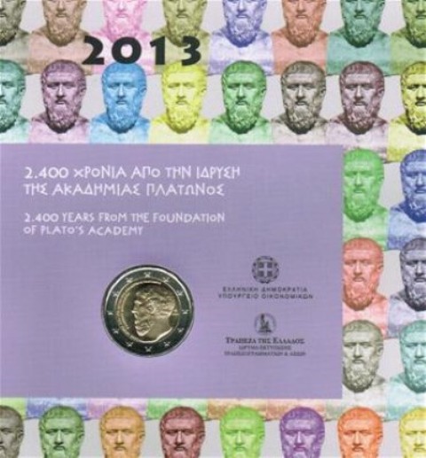 2 euro 2013 Grecko cc.UNC karta Platónova Akadémia