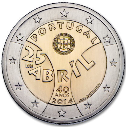 2 euro 2014 Portugalsko cc.UNC 25 April
