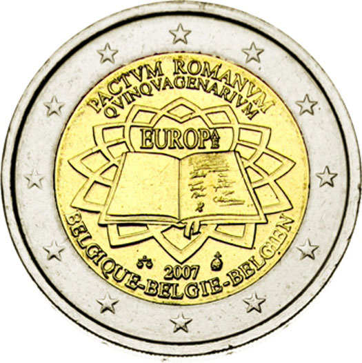 2 euro 2007 Belgicko cc.UNC, 50. výročie Rímskej zmluvy
