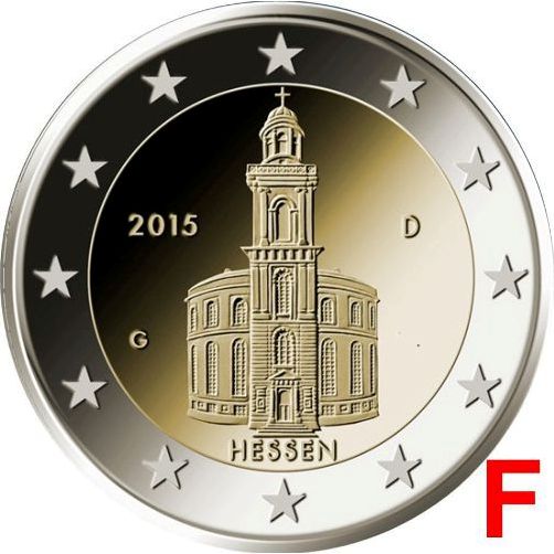 2 euro 2015 Nemecko F cc.UNC Hessen