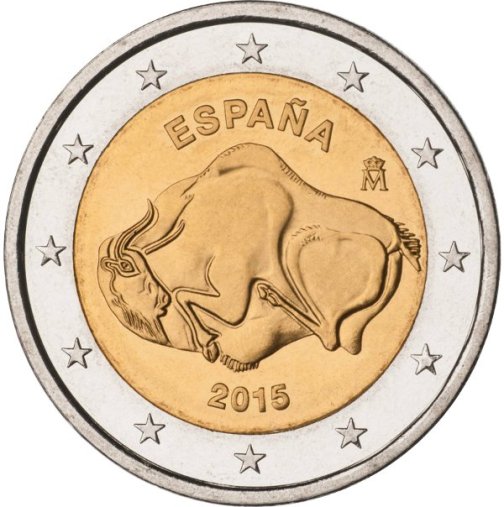 2 euro 2015 Španielsko cc.UNC Altamira
