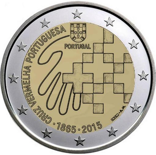 2 euro 2015 Portugalsko cc.UNC Červený kríž
