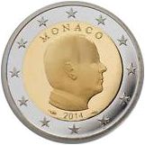 2 euro 2014 Monako ob.UNC