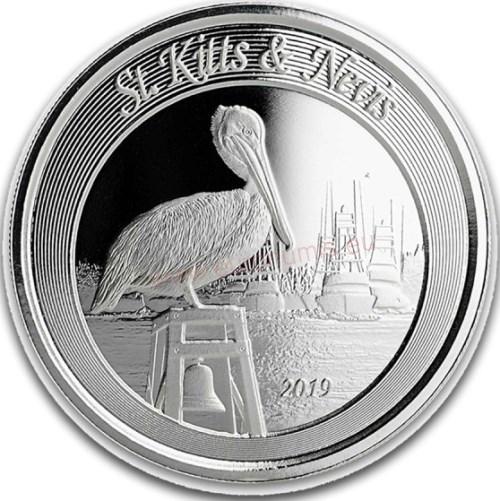 2 Dollars 2019 St.Kitts and Nevis BU 1 Oz Ag Pelican