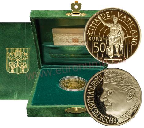 50 euro 2010 Vatikán PROOF Benedict XVI