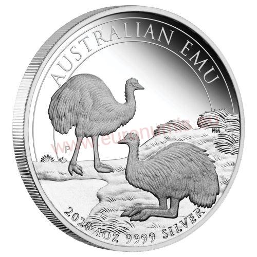 Dollar 2020 Austrália PROOF 1 Oz Ag Australian Emu