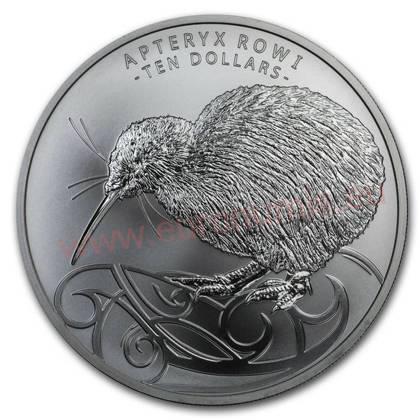 10 Dollar 2020 Nový Zéland BU 5 Oz Ag Kiwi (Black Nickel Finish)
