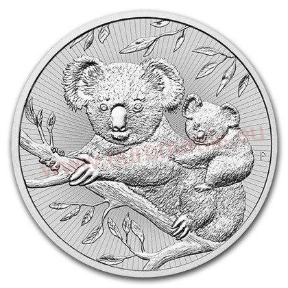 2 Dollars 2018 Austrália BU 2 Oz Ag, Mother and Baby Koala 