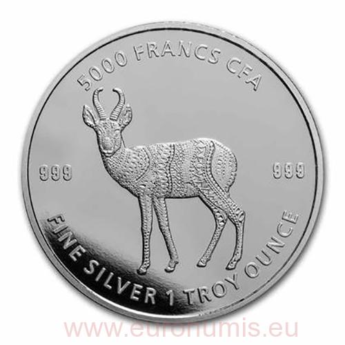 5000 Francs 2021 Čad BU Antelope Mandala
