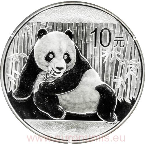 10 Yuan 2015 Čína BU 1 Oz Ag, Panda 