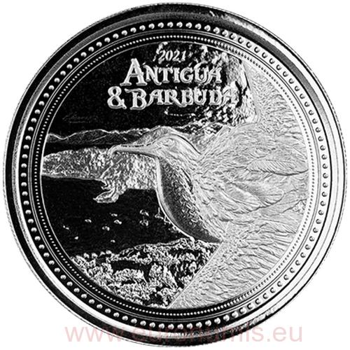 2 Dollars 2021 Antigua a Barbuda BU 1 Oz Ag Frigatebird 