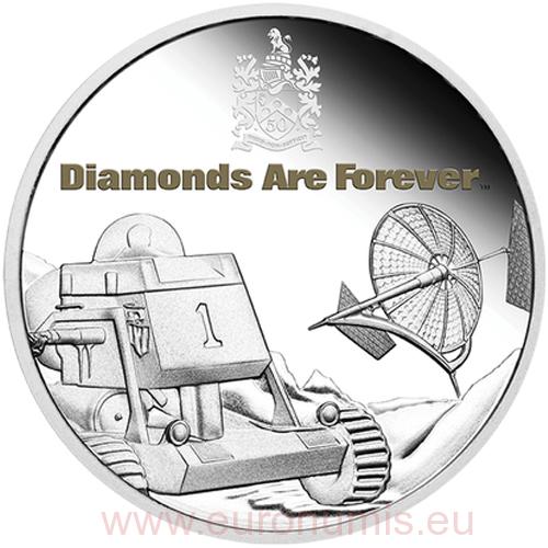 Dollar 2021 Tuvalu PROOF farbená 1 Oz Ag Diamonds Are Forever