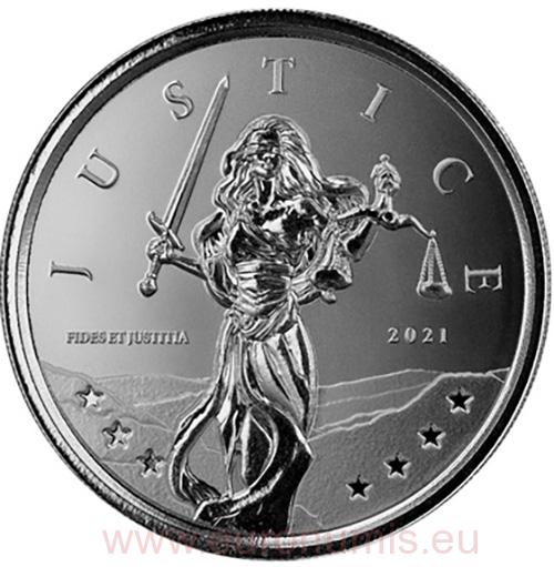 1 Pound 2021 Gibraltár BU 1 Oz Ag Lady Justice (Y:5:5)